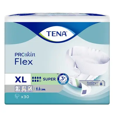 Tena Flex ProSkin Super, Pannoloni per Adulti, 105-153 cm, Taglia Extra Large 30 pz