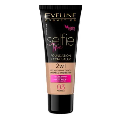 Eveline Selfie Time Fondotinta 2in1 Coprente e Idratante 03 30 ml Vanilla