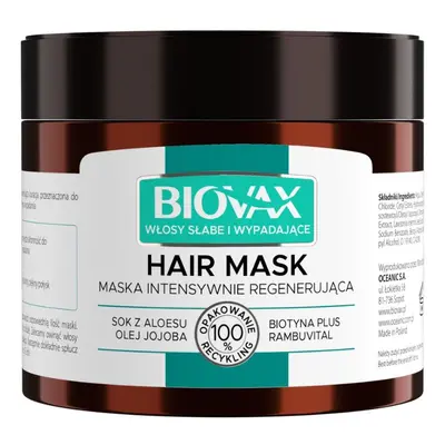 Biovax Aloe Vera Maschera per Capelli Fragili e Cadenti 250 ml 250 ml