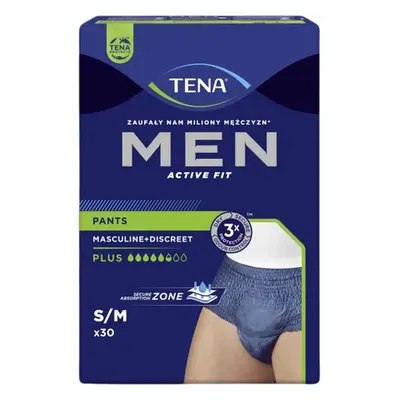 Tena Men Active Fit Pants Plus, Pannoloni per Uomo, Taglia Small/Medium 30 pz