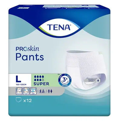 Tena Pants ProSkin Super, Pannoloni, 100-135 cm, Taglia Large 12 pz