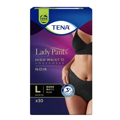 Tena Lady Pants Plus, Pannoloni per Donna, Colore Nero, Taglia Large 30 pz