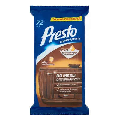 Presto Clean Salviette per Mobili in Legno 72 pz