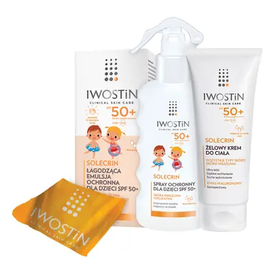 Iwostin Solecrin Set (Emulsione SPF50+ 100ml + Spray SPF50+ 175ml + Gel-Crema SPF50+ 200ml + Asc