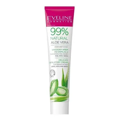 Eveline 99% Natural Aloe Vera Crema Depilatoria per Mani, Gambe e Bikini 125 ml 125 ml