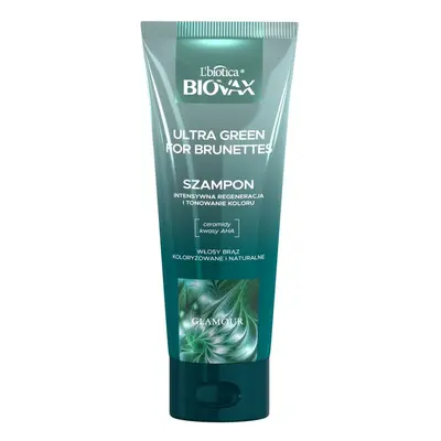 Biovax Glamour Ultra Green For Brunettes Shampoo Rigenerante per Capelli e Cuoio Capelluto 200 m