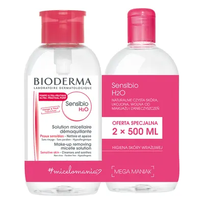 Bioderma SensiBIO H2O con Pompa + SensiBIO H2O senza Pompa Duopack 2 pz 1000 ml