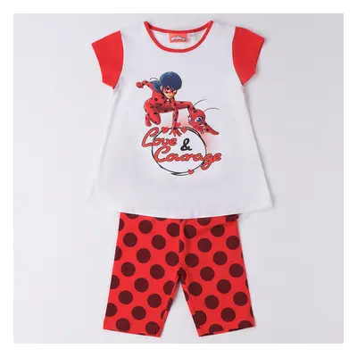 Completo t-shirt e short miraculous 4.6788 bambina ido bianco