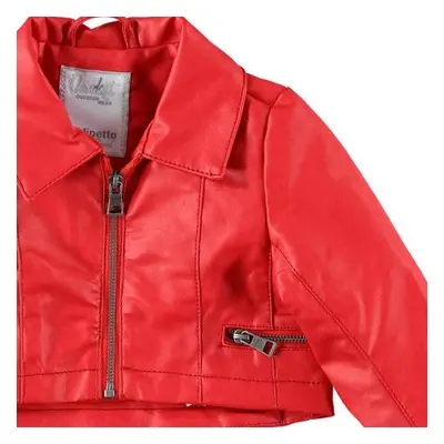 Giubbotto chiodo in eco pelle 5w257 bambina dodipetto - rosso