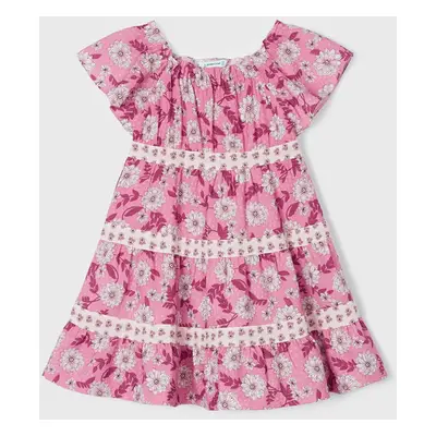 Vestito combined stampato 3923 per bambina mayoral peonia