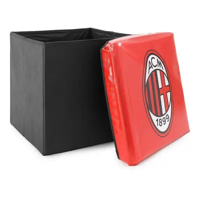 Pouf contenitore pieghevole a.c. milan prodotto ufficiale - unica