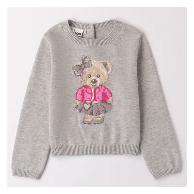 Maglioncino girocollo 4a554 bambina ido grigio melange