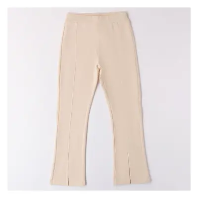 Pantalone in felpa leggera con spacco 4.8523 ragazza ido beige