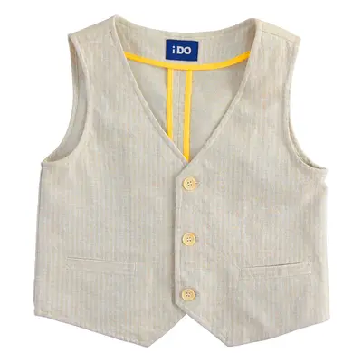 Gilet da cerimonia 4.4466 misto lino ragazzo ido beige