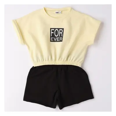 Completo t-shirt corta e short 4.6573 ragazza ido giallo