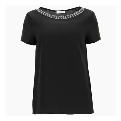 Blusa manica corta gardenia da donna oroblu nero