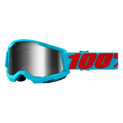 Maschera cross 100% Strata 2 SUMMIT specchio argento