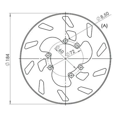 Disco Freno posteriore 184mm NG Brake Disc Gilera GSM