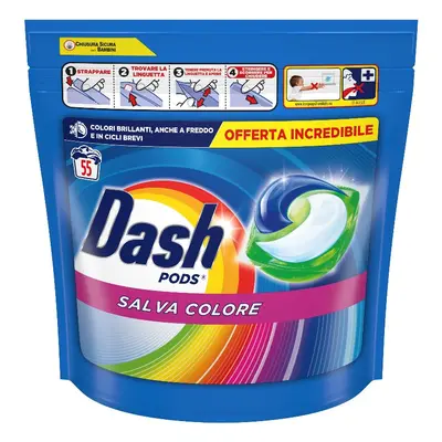 DASH ECODOSI PODS 55 PEZZI - Detersivo per Lavatrice Colorati