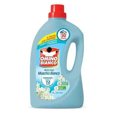 Omino Bianco Liquido Lavatrice Muschio Bianco 50 Lavaggi