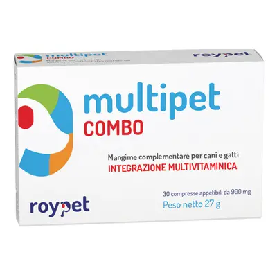 Multipet combo integratore vitaminico per cani e gatti 30 compresse