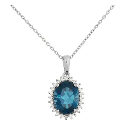 Collana Amélie Oro Bianco Topazio Cubic Zirconia