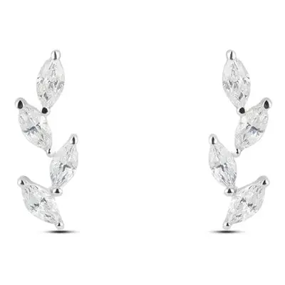 Orecchini Lobo Claire Oro Bianco Cubic Zirconia