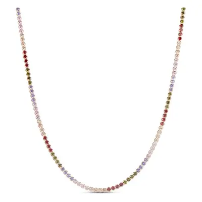 Collana Tennis Silver Rainbow Argento Rosa Cubic Zirconia