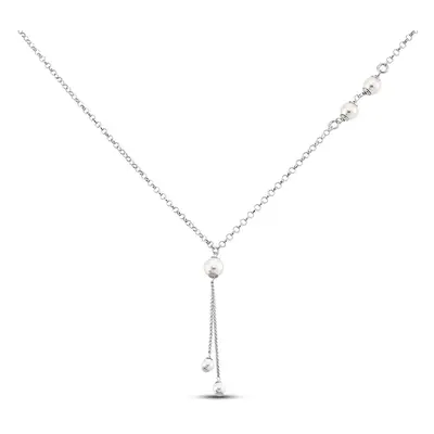 Collana Silver Pearls Argento Rodiato Perla sintentica