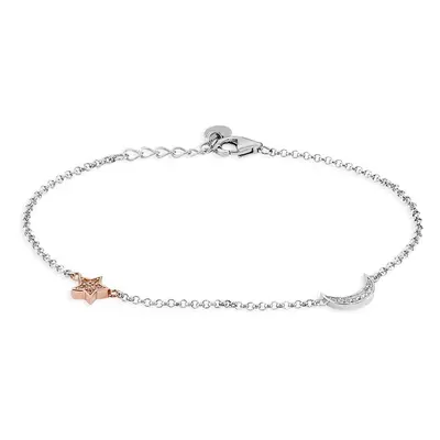 Bracciale Silver Moments Argento Bicolore Bianco / Rosa Cubic Zirconia