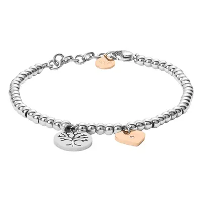 Bracciale Lady Chic Acciaio Bicolore Bianco / Rosa Cristallo