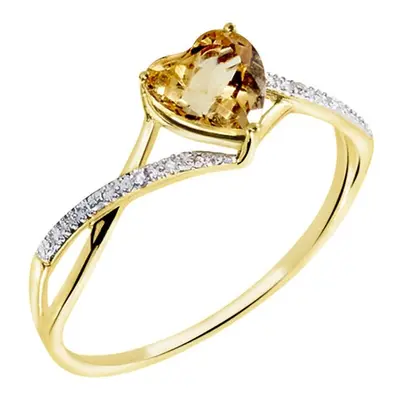 Anello Amélie Oro Giallo Citrino Cubic Zirconia