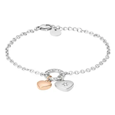 Bracciale Lady Chic Acciaio Bicolore Bianco / Rosa Cristallo