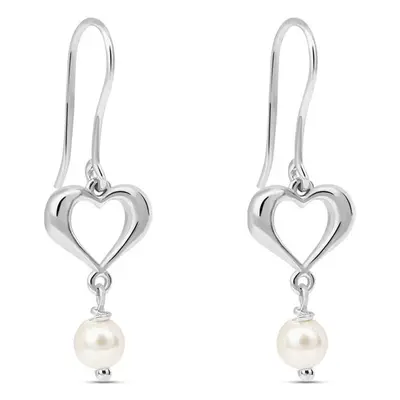 Orecchini Pendenti Silver Pearls Argento Rodiato Perla sintentica