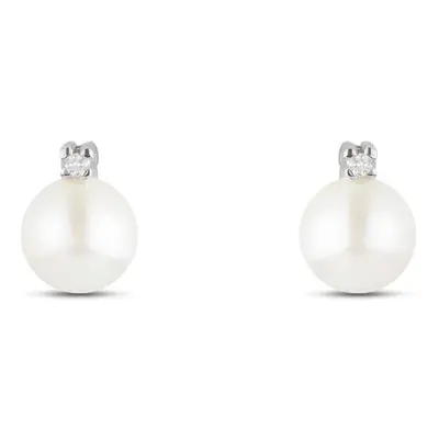 Orecchini Lobo Gold Pearls Oro Bianco Perla D'Acqua Dolce Diamante