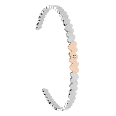 Bangle Lady Chic Acciaio Bicolore Bianco / Rosa Cristallo