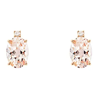 Orecchini Lobo Punto Luce Jasmine Oro Rosa Morganite Diamante