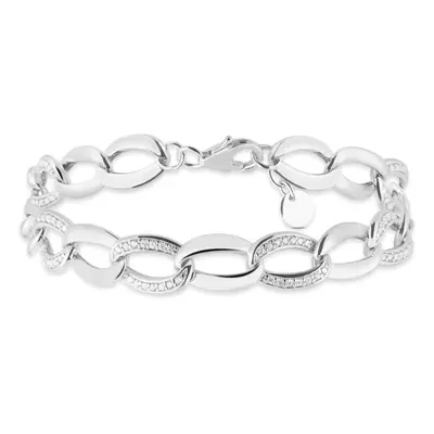 Bracciale Catena Silver Shine Argento Rodiato Cubic Zirconia