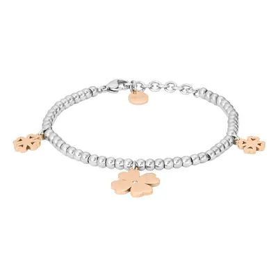 Bracciale Lady Chic Acciaio Bicolore Bianco / Rosa Cristallo