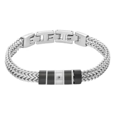 Bracciale Man Code Acciaio Bicolore Bianco / Nero Cubic Zirconia