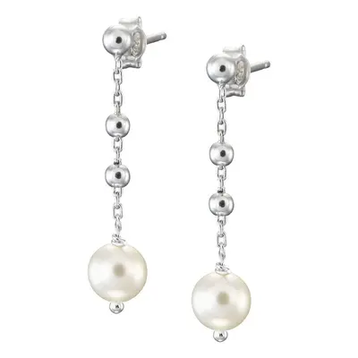 Orecchini Pendenti Silver Pearls Argento Rodiato Perla sintentica