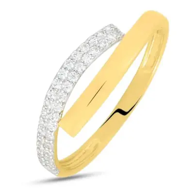 Anello Contrarie Claire Oro Giallo Cubic Zirconia