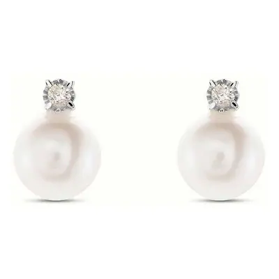 Orecchini Lobo Gold Pearls Oro Bianco Perla D'Acqua Dolce Diamante