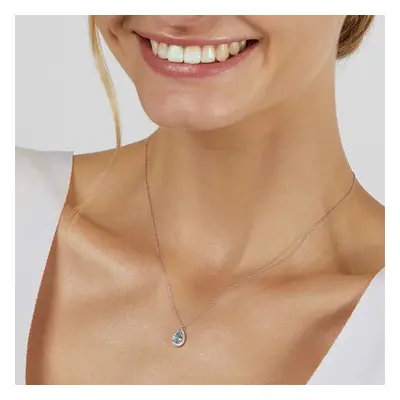 Collana Punto Luce Amélie Oro Bianco Topazio Cubic Zirconia