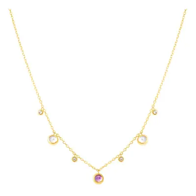 Collana Amélie Oro Giallo Topazio Quarzo Cubic Zirconia