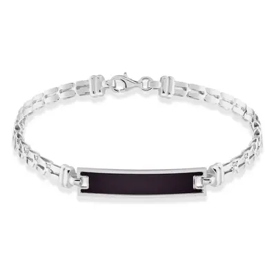 Bracciale Con Targhetta Gentleman Argento Rodiato