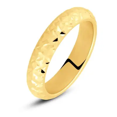 Fede Classica Leggera Diamantata 4 mm Oro Giallo