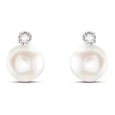 Orecchini Lobo Gold Pearls Oro Bianco Perla D'Acqua Dolce Diamante