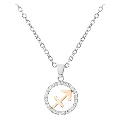 Collana Lady Chic Acciaio Bicolore Bianco / Rosa Cubic Zirconia