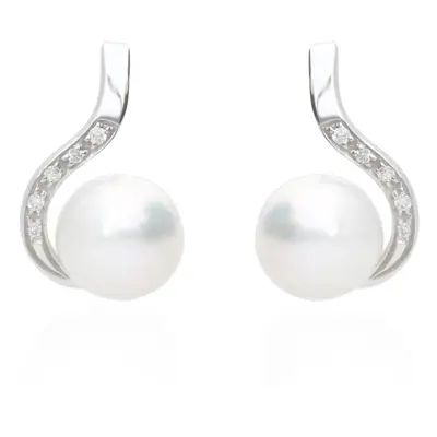 Orecchini Lobo Gold Pearls Oro Bianco Perla D'Acqua Dolce Diamante